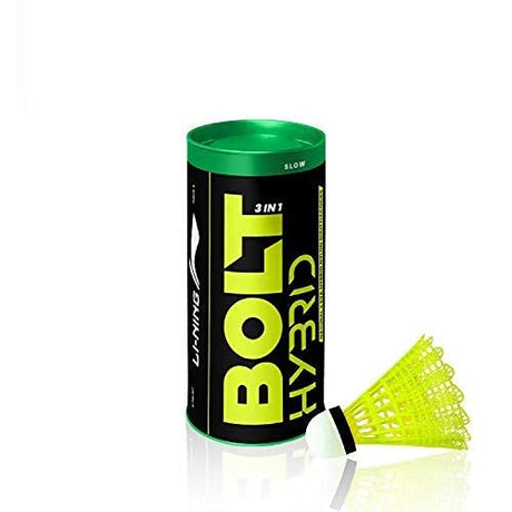 Li-Ning Bolt Hybrid (3 in 1) Nylon Badminton Shuttlecocks (Yellow) | KIBI Sports Li-Ning