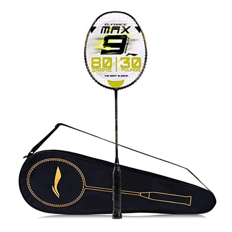 Li-Ning G-Force Superlite Max 9 Carbon Fibre Badminton Racket with Free Full Cover(80 Grams. 30 Lbs) | KIBI Sports - KIBI SPORTS