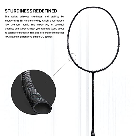 Li-Ning Wind Lite Stealth Carbon Fibre Strung Badminton Racket with Free Full Cover (Powered By Windstorm) | KIBI Sports Li-Ning