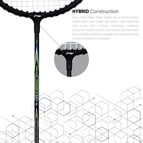 Li-Ning Mega Power Badminton Racquet with Smash Power Frame with Free Full Cover | KIBI Sports - KIBI SPORTS