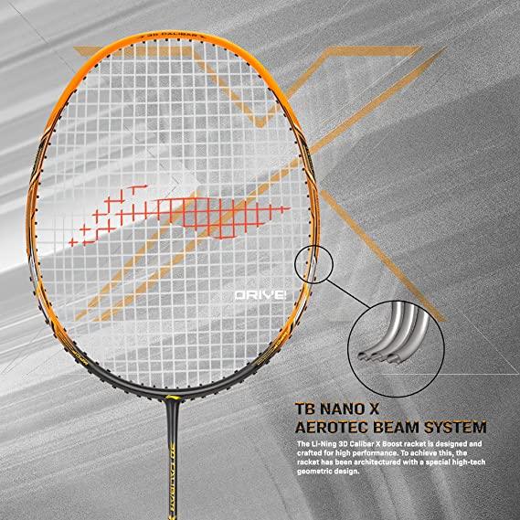 Li-Ning 3D Calibar X Boost Carbon Graphite Strung Racquet, 83 Grams, 30 Lbs String Tension and Free Full Cover | KIBI Sports - KIBI SPORTS
