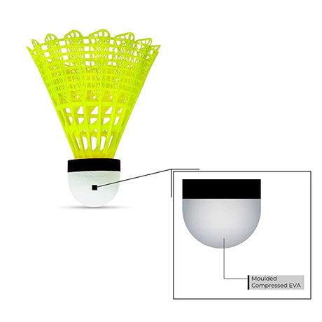 Li-Ning Bolt Boost 6 in 1 Nylon Shuttlecock Yellow | KIBI Sports Li-Ning