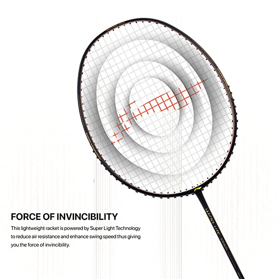 Li-Ning Wind Lite Stealth Carbon Fibre Strung Badminton Racket with Free Full Cover (Powered By Windstorm) | KIBI Sports Li-Ning