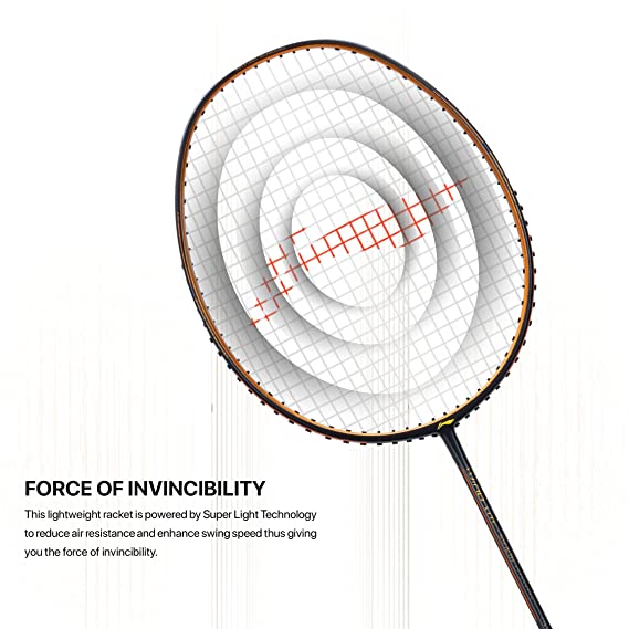 Li-Ning Wind Lite Stealth Carbon Fibre Strung Badminton Racket with Free Full Cover (Powered By Windstorm) | KIBI Sports Li-Ning