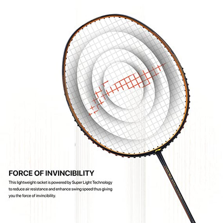 Li-Ning Wind Lite Stealth Carbon Fibre Strung Badminton Racket with Free Full Cover (Powered By Windstorm) | KIBI Sports Li-Ning