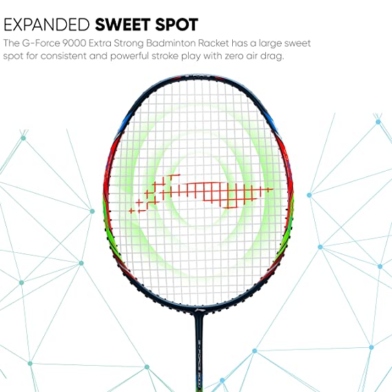 Li-Ning G-Force Extra Strong 9000 Carbon Fibre Badminton Racquet with Free Full Cover(35 LBS Ultra HIGH Tension) | KIBI Sports Li-Ning