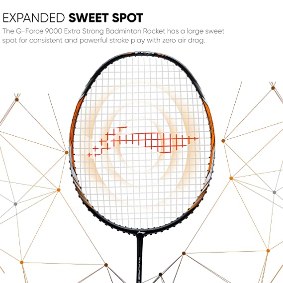 Li-Ning G-Force Extra Strong 9000 Carbon Fibre Badminton Racquet with Free Full Cover(35 LBS Ultra HIGH Tension) | KIBI Sports Li-Ning