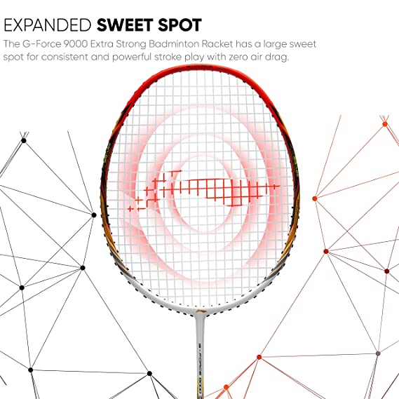 Li-Ning G-Force Extra Strong 9000 Carbon Fibre Badminton Racquet with Free Full Cover(35 LBS Ultra HIGH Tension) | KIBI Sports Li-Ning