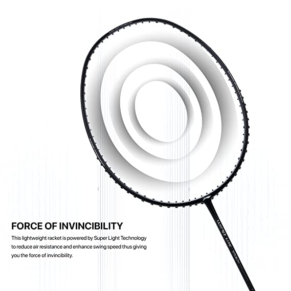 Li-Ning Wind Lite Stealth Carbon Fibre Strung Badminton Racket with Free Full Cover (Powered By Windstorm) | KIBI Sports Li-Ning
