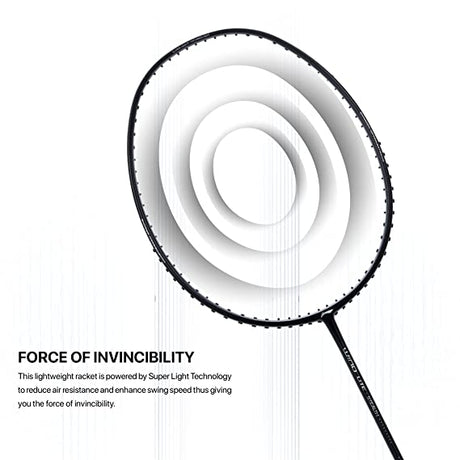 Li-Ning Wind Lite Stealth Carbon Fibre Strung Badminton Racket with Free Full Cover (Powered By Windstorm) | KIBI Sports Li-Ning