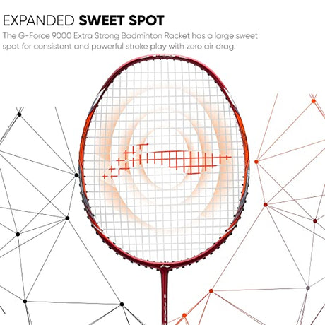 Li-Ning G-Force Extra Strong 9000 Carbon Fibre Badminton Racquet with Free Full Cover(35 LBS Ultra HIGH Tension) | KIBI Sports Li-Ning