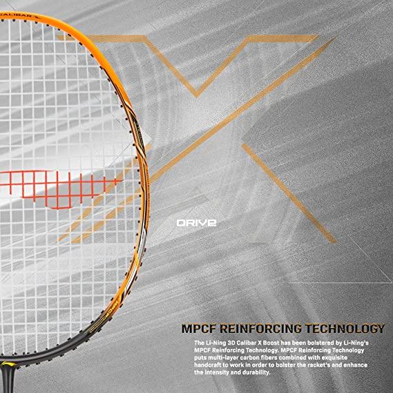 Li-Ning 3D Calibar X Boost Carbon Graphite Strung Racquet, 83 Grams, 30 Lbs String Tension and Free Full Cover | KIBI Sports - KIBI SPORTS