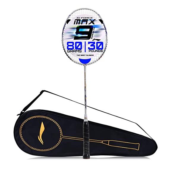 Li-Ning G-Force Superlite Max 9 Carbon Fibre Badminton Racket with Free Full Cover(80 Grams. 30 Lbs) | KIBI Sports - KIBI SPORTS
