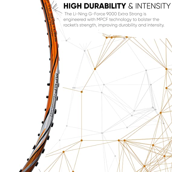 Li-Ning G-Force Extra Strong 9000 Carbon Fibre Badminton Racquet with Free Full Cover(35 LBS Ultra HIGH Tension) | KIBI Sports Li-Ning