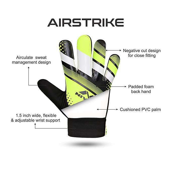 Nivia Air Strike Football Gloves | KIBI Sports - KIBI SPORTS