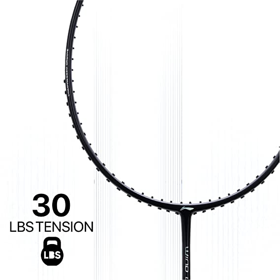 Li-Ning Wind Lite Stealth Carbon Fibre Strung Badminton Racket with Free Full Cover (Powered By Windstorm) | KIBI Sports Li-Ning