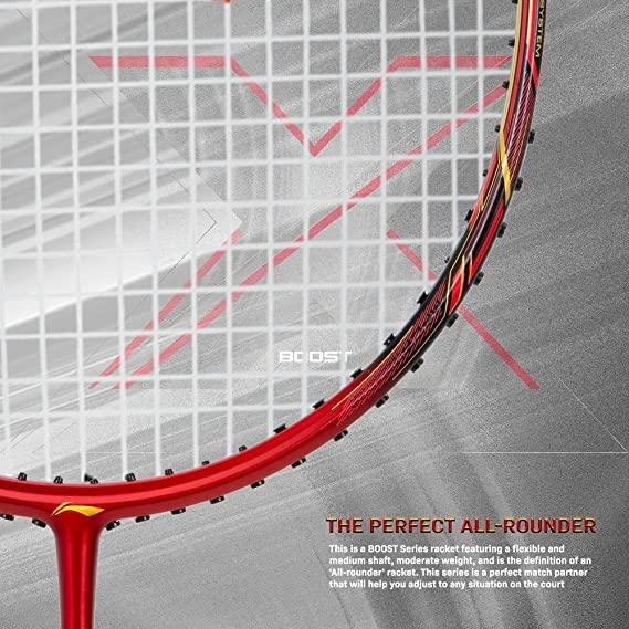Li-Ning 3D Calibar X Boost Carbon Graphite Strung Racquet, 83 Grams, 30 Lbs String Tension and Free Full Cover | KIBI Sports - KIBI SPORTS