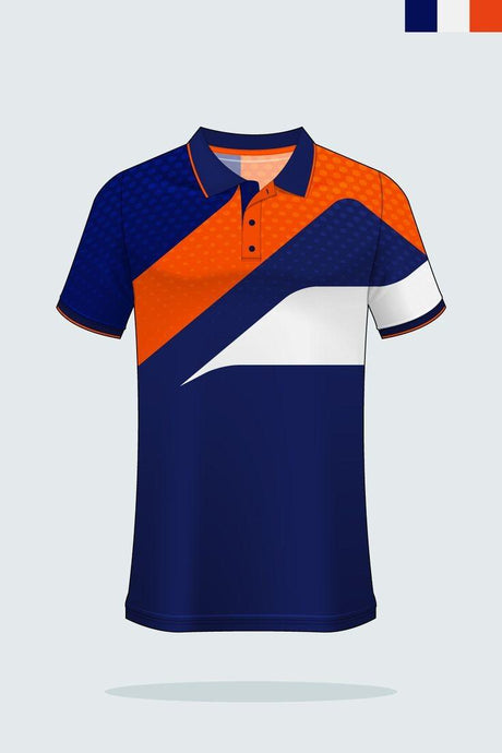 T-Shirts | Collared | Blue-Orange | Women's Sportswear - KIBI SPORTS