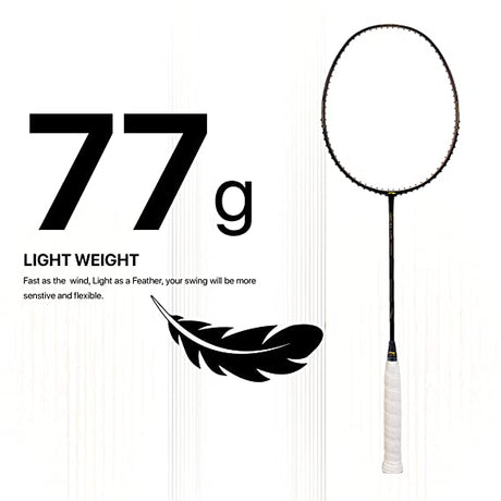 Li-Ning Wind Lite Stealth Carbon Fibre Strung Badminton Racket with Free Full Cover (Powered By Windstorm) | KIBI Sports Li-Ning