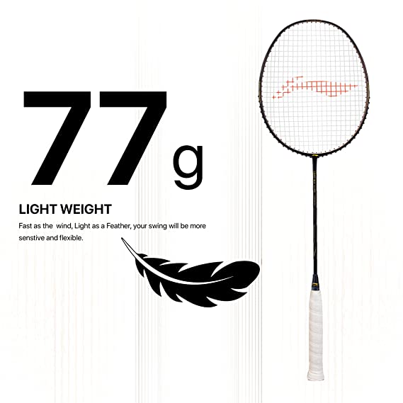 Li-Ning Wind Lite Stealth Carbon Fibre Strung Badminton Racket with Free Full Cover (Powered By Windstorm) | KIBI Sports Li-Ning