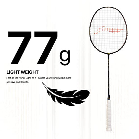 Li-Ning Wind Lite Stealth Carbon Fibre Strung Badminton Racket with Free Full Cover (Powered By Windstorm) | KIBI Sports Li-Ning