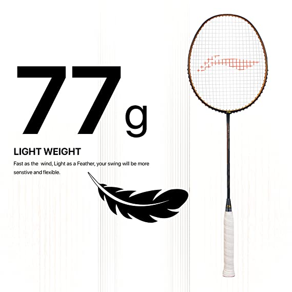 Li-Ning Wind Lite Stealth Carbon Fibre Strung Badminton Racket with Free Full Cover (Powered By Windstorm) | KIBI Sports Li-Ning