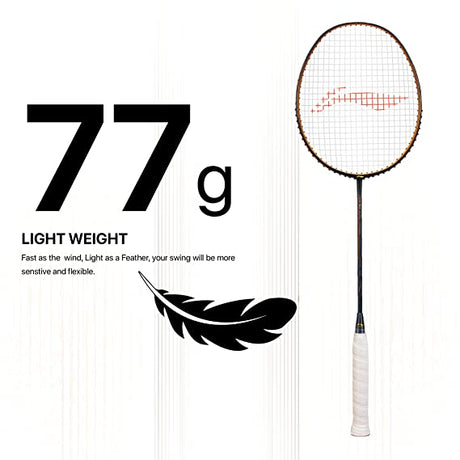 Li-Ning Wind Lite Stealth Carbon Fibre Strung Badminton Racket with Free Full Cover (Powered By Windstorm) | KIBI Sports Li-Ning