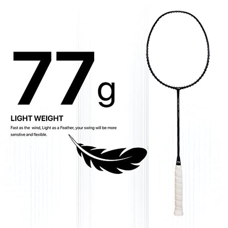 Li-Ning Wind Lite Stealth Carbon Fibre Strung Badminton Racket with Free Full Cover (Powered By Windstorm) | KIBI Sports Li-Ning
