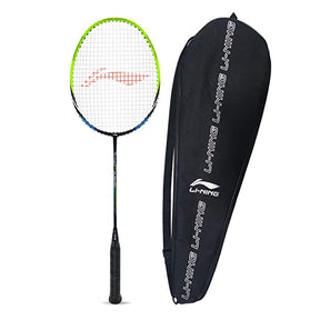 Li-Ning Turbo X 70 G4 Strung Graphite Badminton Racquet (Black/Lime) with Free Full Racket Cover | KIBI Sports Li-Ning