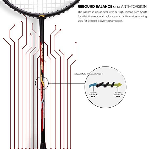 Li-Ning Turbo 99 Carbon Fibre Racket with Free Full Cover (84 Grams. 30 lbs. ) | KIBI Sports - KIBI SPORTS