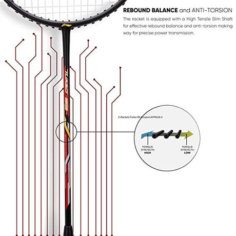 Li-Ning Turbo 99 Carbon Fibre Racket with Free Full Cover (84 Grams. 30 lbs. ) | KIBI Sports - KIBI SPORTS