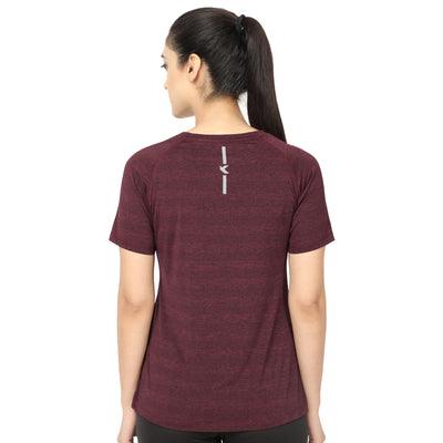 Kronos Raglan Grindle Striper | Women's | Crimson | KIBI Sports - KIBI SPORTS