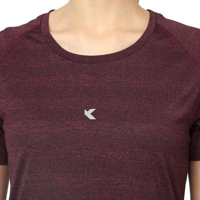 Kronos Raglan Grindle Striper | Women's | Crimson | KIBI Sports - KIBI SPORTS