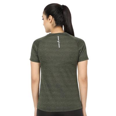 Kronos Raglan Grindle Striper | Women's | Olive | KIBI Sports - KIBI SPORTS