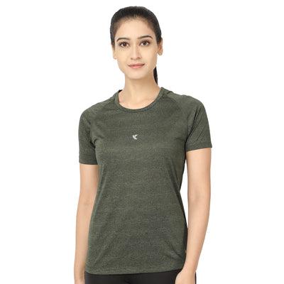 Kronos Raglan Grindle Striper | Women's | Olive | KIBI Sports - KIBI SPORTS