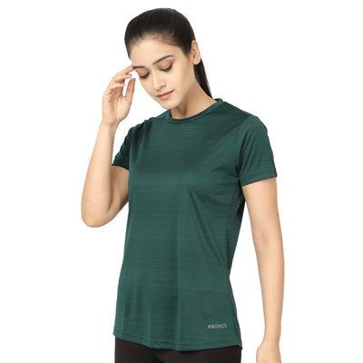 Crew Neck Tops | Women's | Bottle Green | KIBI Sports - KIBI SPORTS