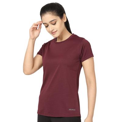 Kronos DRI-FIT Crew Neck Tee | Women's | Majestic Red | KIBI Sports - KIBI SPORTS