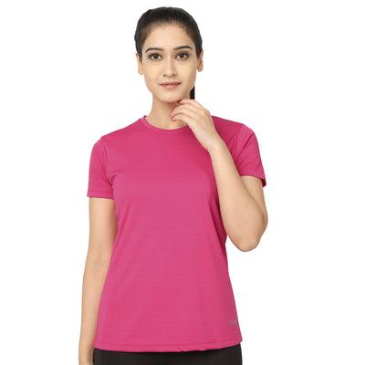 Kronos Crew Neck Tops | Women's | Flamboyant Pink | KIBI Sports - KIBI SPORTS