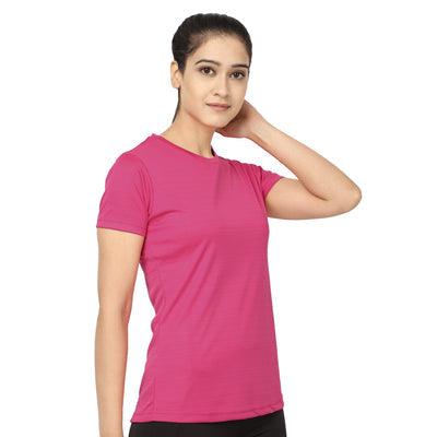 Kronos Crew Neck Tops | Women's | Flamboyant Pink | KIBI Sports - KIBI SPORTS