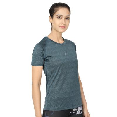 Kronos Raglan Grindle Striper | Women's | Intense Aqua | KIBI Sports - KIBI SPORTS