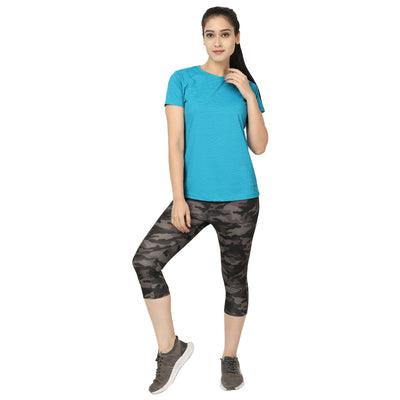 Kronos DRI-FIT Crew Neck Tee | Women's | Indian Blue | KIBI Sports - KIBI SPORTS