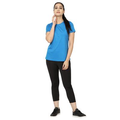 Kronos Crew Neck Tops | Women's | Indian Blue | KIBI Sports - KIBI SPORTS