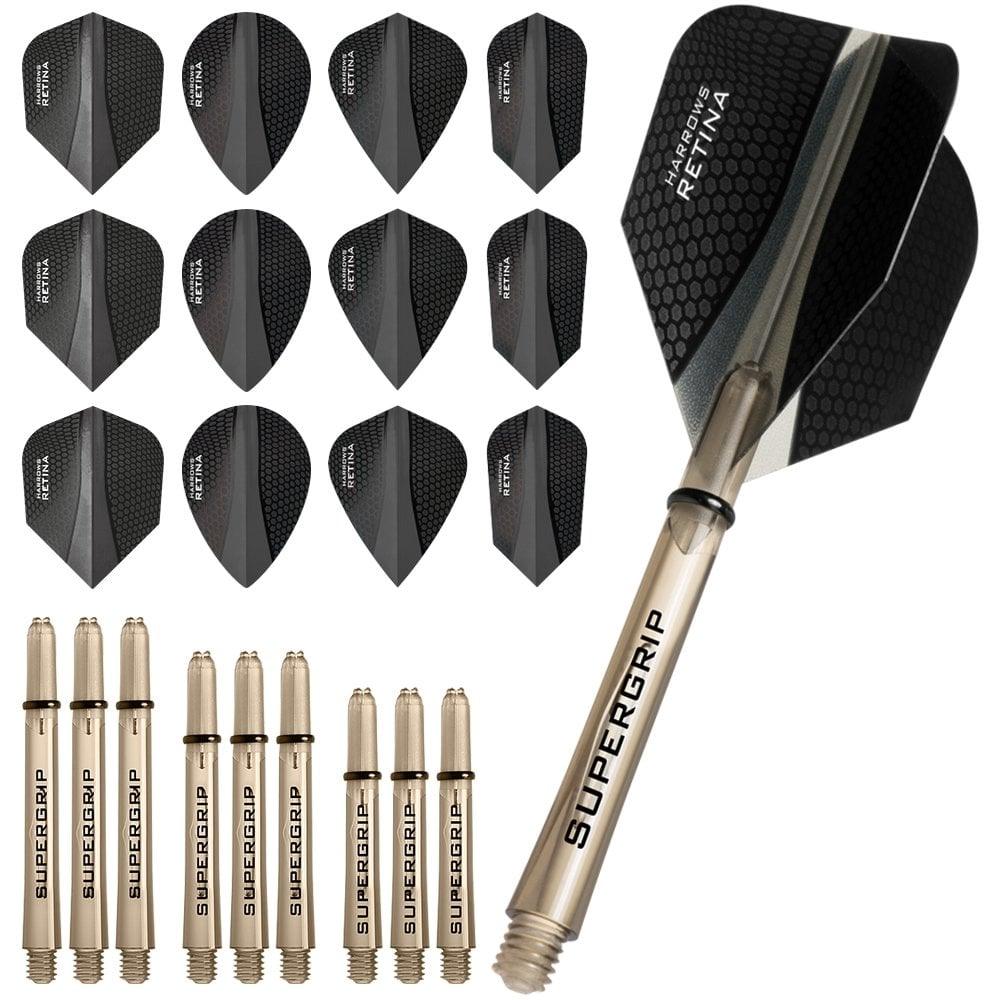 HARROWS Retina Dart Flights and Shafts Combo Kit - KIBI SPORTS