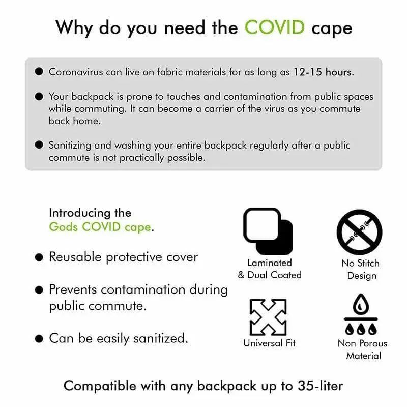 The COVID Cape – Virus Shield and Rain Cover of Backpack - KIBI SPORTS