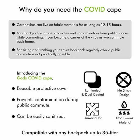 The COVID Cape – Virus Shield and Rain Cover of Backpack - KIBI SPORTS