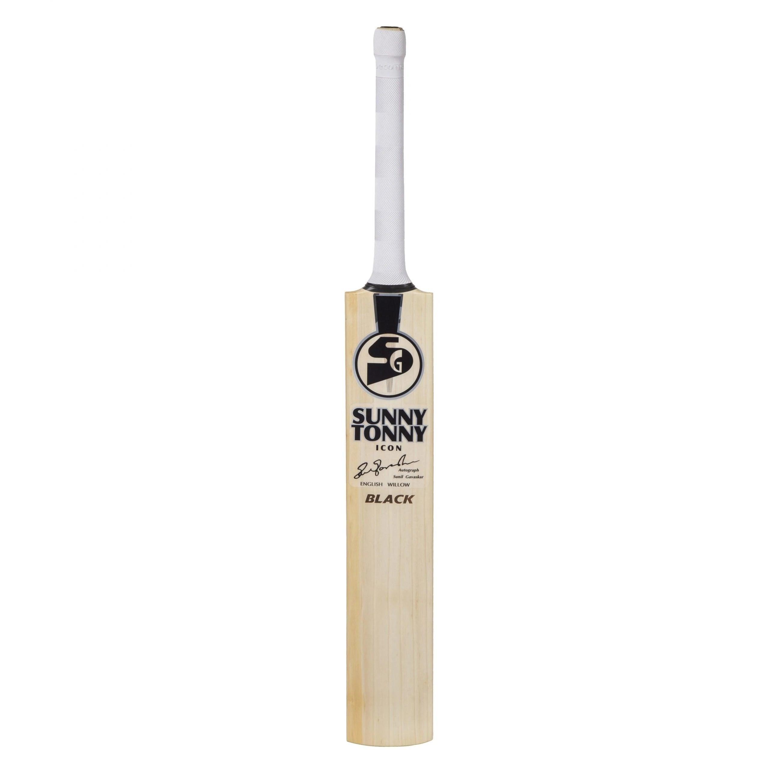 SG Sunny Tonny Icon Black – Grade 3 world’s finest English willow hard presse & traditionally shaped Cricket Bat (Leather Ball) - KIBI SPORTS