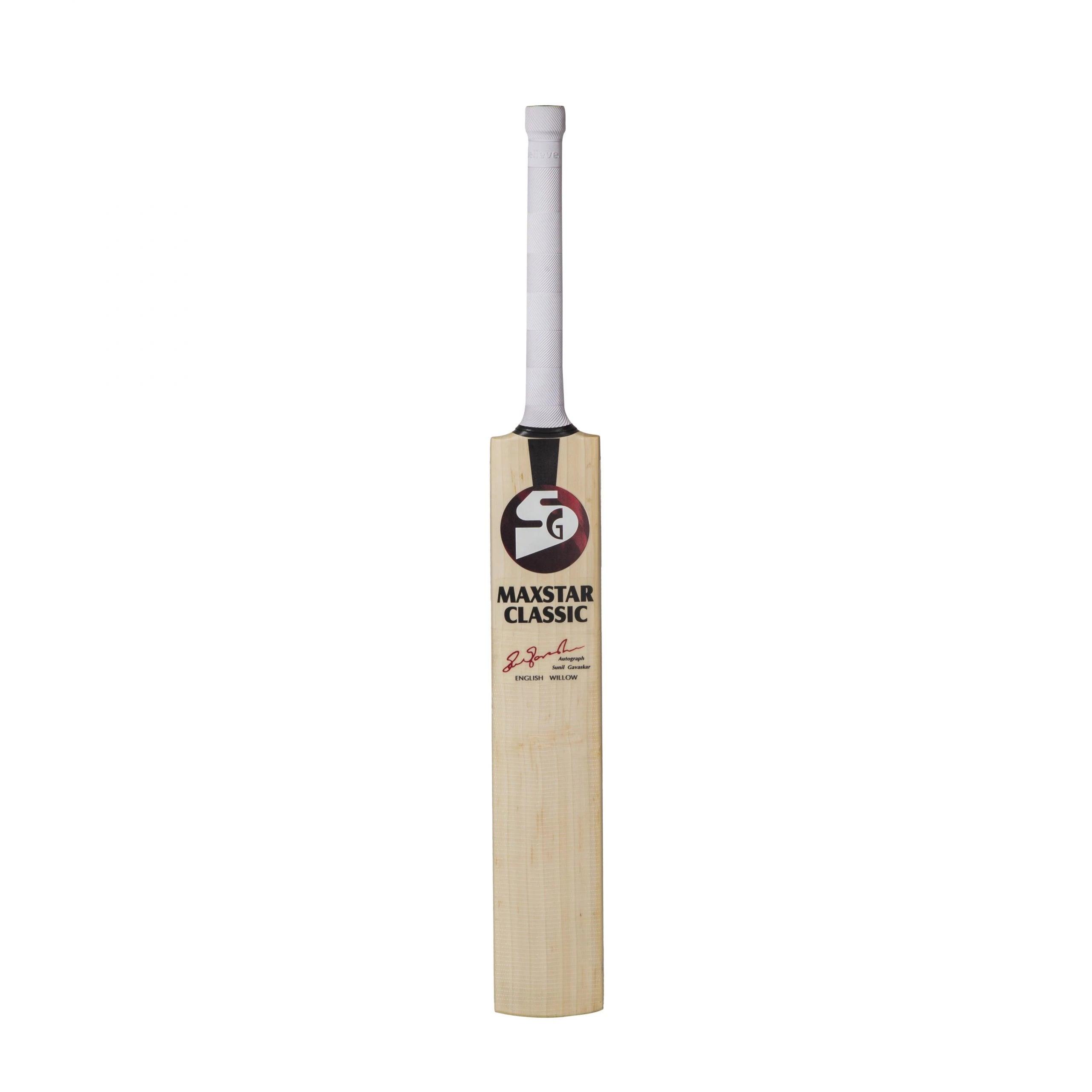 SG Maxstar Classic Traditionally Shaped English Willow grade 6 Cricket Bat (Leather Ball) - KIBI SPORTS