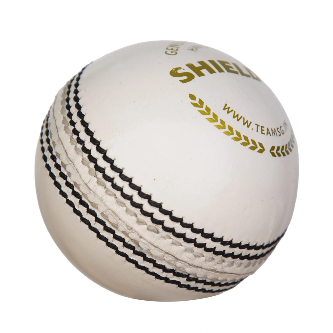 SG Shield 20 White high quality two piece Leather cricket ball made from high quality alum tanned leather