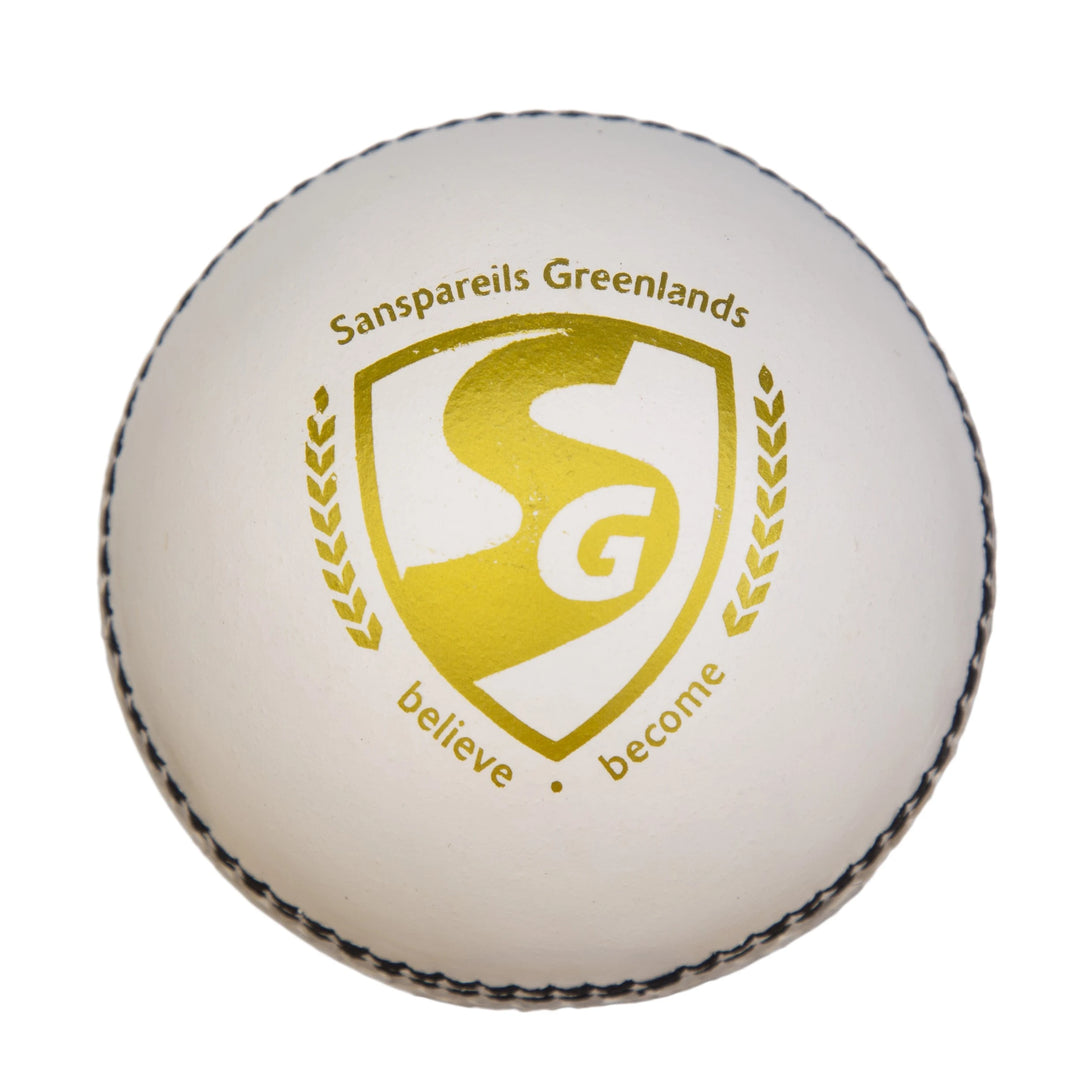 SG Shield 20 White high quality two piece Leather cricket ball made from high quality alum tanned leather