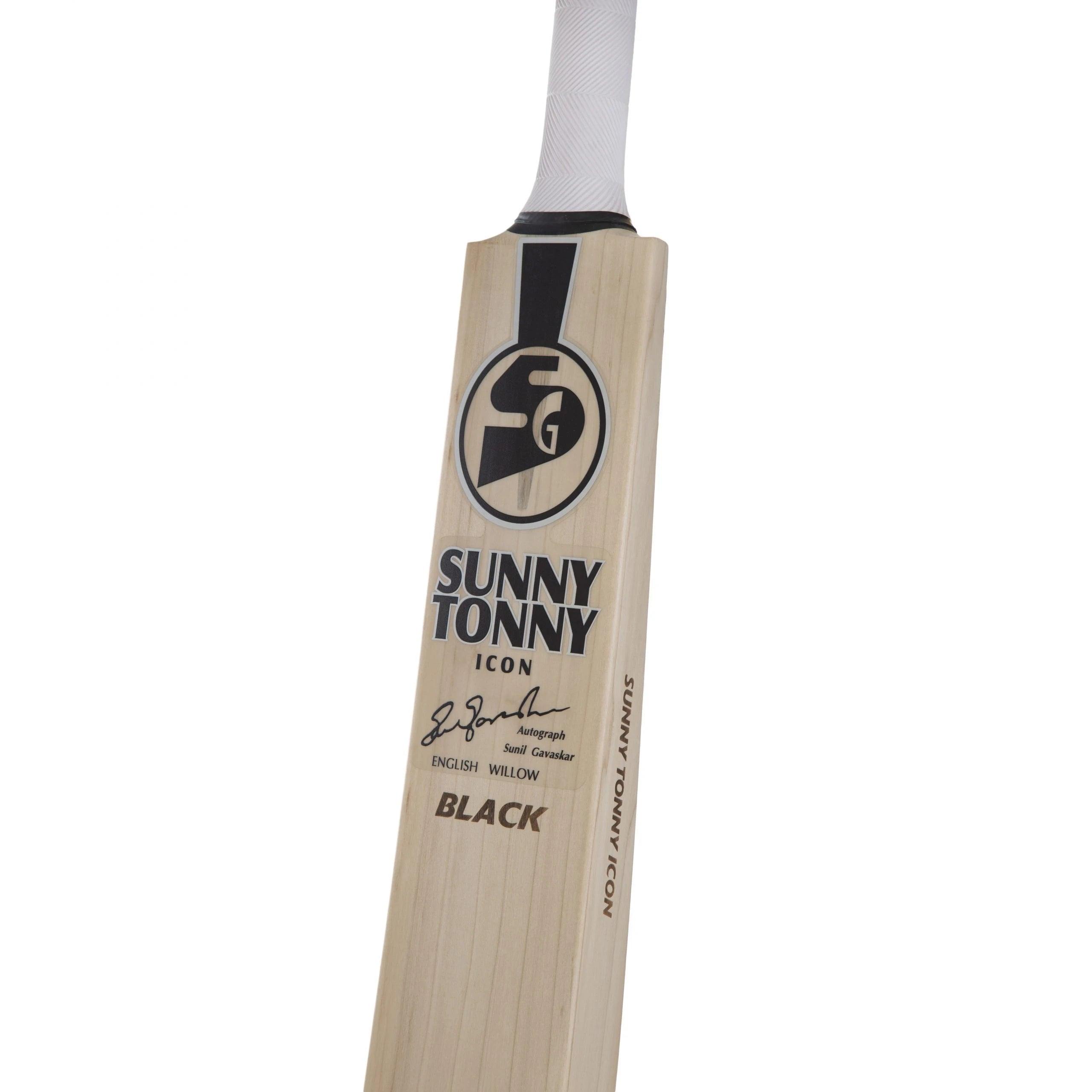 SG Sunny Tonny Icon Black – Grade 3 world’s finest English willow hard presse & traditionally shaped Cricket Bat (Leather Ball) - KIBI SPORTS